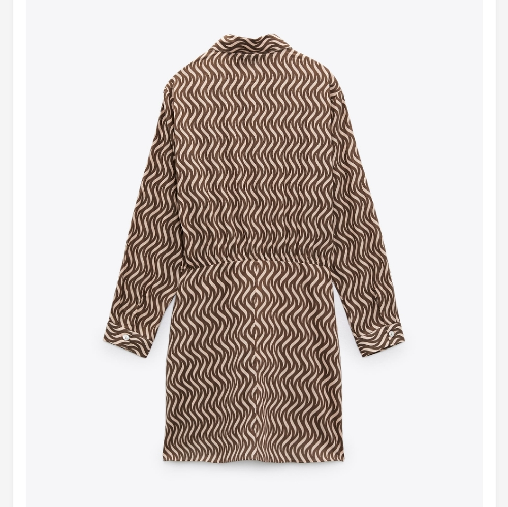 Zara WOMANS Printed Dress With Knot - Picture 9 of 9